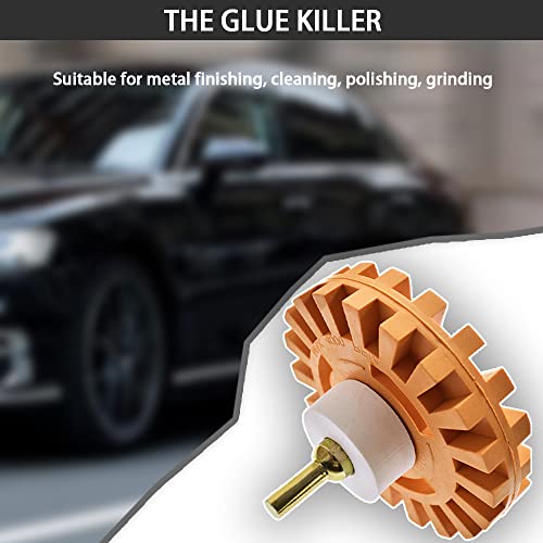 Jsorum Decal Remover Eraser Wheel, 4 Inch Rubber Wheel Sticker Remover With Drill Adaptor, Adhesive, Pinstripe, Sticker, Vinyl Removal Tool Set For Cars, Boats, Rv, Motorcycles #TOP2