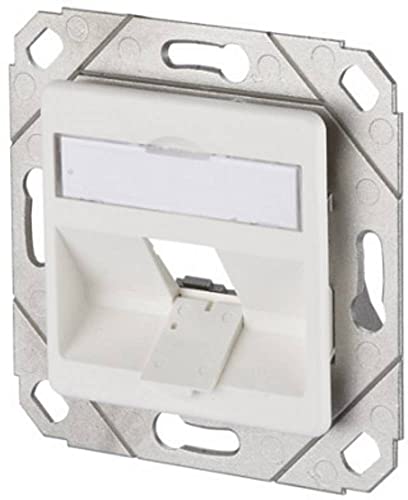 Metz Connect 130B20D11102KE Flush-Mounted Network Socket Insert with Central Plate 1 Port Pure White (RAL 9010)