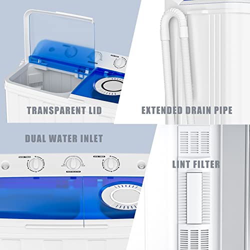image for VCJ Portable Washing Machine, Twin Tub Washing Machine Laundry Compact