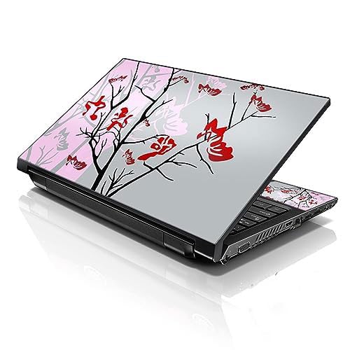 Image of LSS 17 17.3 Inches Laptop Notebook Skin Sticker with 2 Wrist Pads - Reusable Cover Protector Vinyl Sticker Cover Decal Fits 17 inch - 19 inch HP Asus Acer Samsung - Pink Gray Pattern