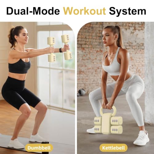 Image of 2-in-1 Adjustable Dumbbell Set, 4-Level Weights for Women