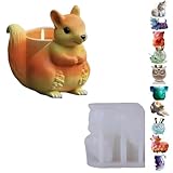 Animal Resin Molds Silicone 3D Cute Squirrel Epoxy Resin Plaster Candle Holder Wax Molds for Candle Making, Art Crafts DIY Unique Display Home Decor