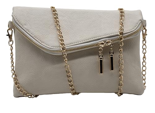 Amaze Clutch Purse for Women – PU Leather Cross Body Bag Women – Cute and Fashionable Envelope Clutch (Beige)