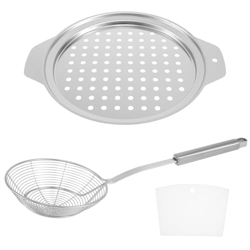 Spaetzle Maker Lid with Scraper German Spaetzle Dumpling Egg Noodle Maker Lid Stainless Steel Spider Strainer Skimmer