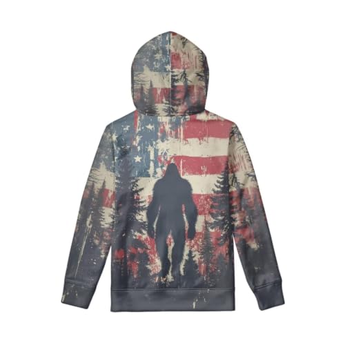 Image of WELLFLYHOM Boys Hooded Sweatshirts Hoodie Pullover Cool Graphic Crewneck Blouses Size 6-16