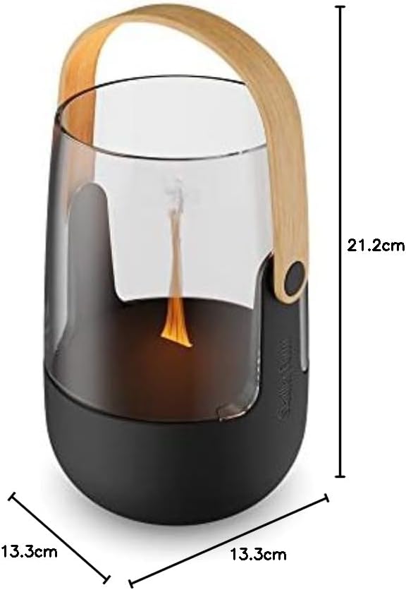 Diagram showing the dimensions of the Stadler Form Sophie little diffuser: 13.3cm width, 13.3cm depth, and 21.2cm height.