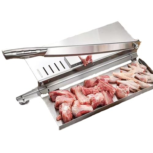 KACBFEE Rebanadora Manual de Carne Congelada, Rebanadora Comercial de Alimentos para el Hogar, Picadora de Costillas de Acero Inoxidable, para Pescado, Pollo, Res, Carne Congelada y Verduras