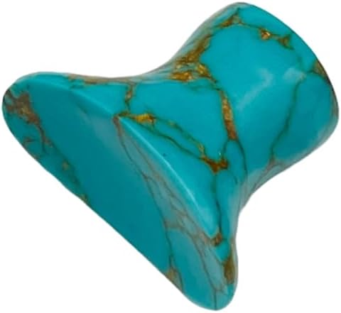 Uni Craft's Blue Copper Turquoise Crystal Handmade Labret Plug Gauges, 2mm (12g) to 30mm