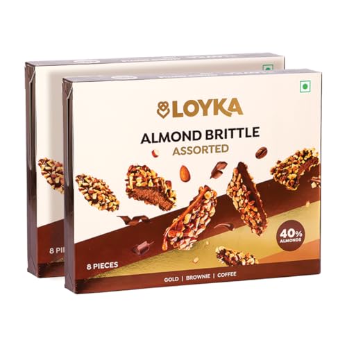Loyka Almond Brittle Assorted Choco Box - 8 pcs X 2 116gm | Premi...