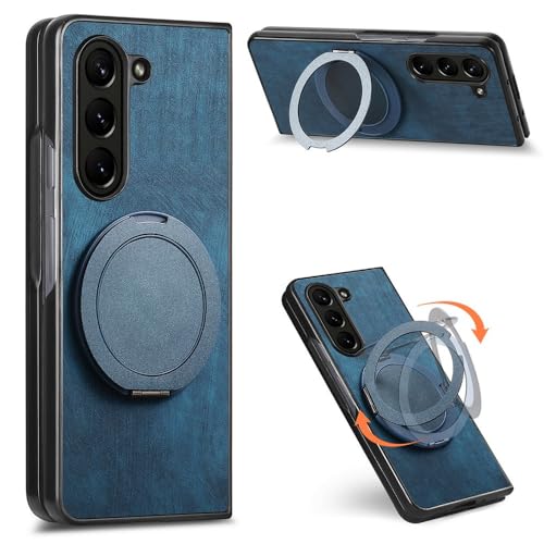 Coque antichoc Samsung Galaxy Z Fold 6 bleu foncé avec anneau rigide arrière