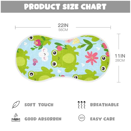 Baby Burp Cloths, Soft Absorbent Burping Cloths for Babies, Cotton Milk Spit Up Rags, Large Size for Newborns, Baby Boys and Girls (Frog Floral Pattern)4