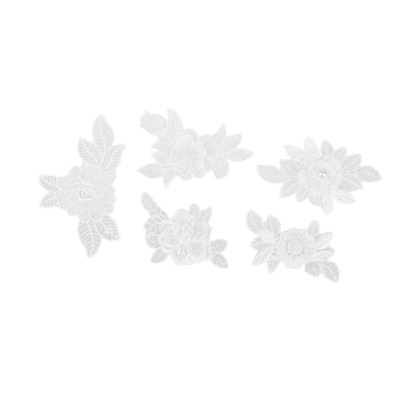 NUOBESTY 30pezzi Toppe Ricamate Pizzo Bianco Da Cucire Per Abbigliamento Accessori e Progetti Creativi Per Gonne Jeans Cappelli e Borse