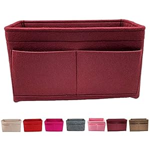 Vilt Purse Insert Zak Organisatoren, Handtas Shapers Met Handvat Voor Lv Speedy,Neverfull,3 Maten (Red)