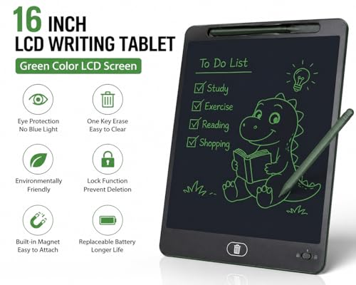 Image of 16 inch LCD Writing Tablet | Digital Drawing Pad for Kids & Adults | Erasable E-Writer Board with Stylus | Paperless Writing Tablet (Color as per Availability)