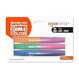 MARCADOR PARA QUADRO BRANCO 2 EM 1 CORES VIBRANTES - BLISTER C/ 3 UND JOCAR OFFICE