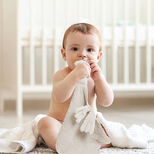 Image of lulumoon Goose Security Blanket: Muslin Lovey for Babies Travel & Daycare - Skin-Friendly Snuggle Toy for Self-Soothe