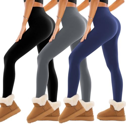 SINOPHANT Thermo Leggings Damen Winter, Fleece Thermoleggins | Gefütterte Warm Teddy High Waist Gefütterte Strumpfhose Für Sport