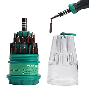 Cellphone Screwdriver Precision Set with 31 Bit Magnetic Screwdriver with Slotted & Torx Nut Driver Set 32 in 1 Replaceable Bits PC Repair Tool Kit for iPhone/Tablet/Macbook