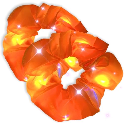 Earth Link シュシュ 光る 全14色 led ヘア ゴム ブレスレット おもちゃ アクセサリー ライト (06.イエロー2個)の商品画像（Amazon）