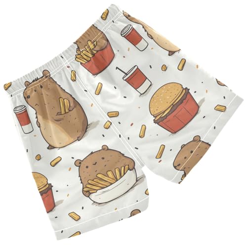 Pigsaly Boys Swim Trunks Capybaras Ship Humber Boys Board Shorts Swimsuit Swimwear Summer Bathing Suit S Multicolor2