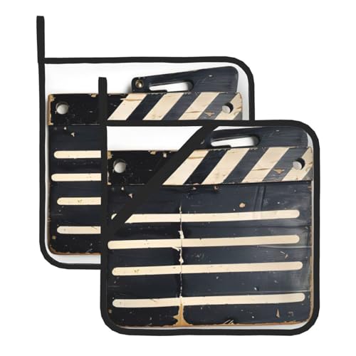 Juego de soportes cuadrados de poliéster con estampado de película clásica, para mujeres y hombres, para cocinar, barbacoa, horno microondas