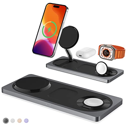 Wireless Charger,3 In 1 Faster Mag-Safe Wireless Charging Station,Wireless Charging Pad For Iphone 14,13,12 Pro Max/Pro/Mini/Plus, Apple Watch Ultra 8/7/Se/6/5/4/3/2/1, Airpods Pro/2/3(Black) #TOP29