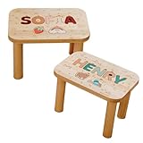 Personalized Baby Birthday Gift, Wooden Puzzle Stool with Elements for Toddlers, Custom Sturdy Baby Stool, 1st Birthday Gift, Nursery Furniture