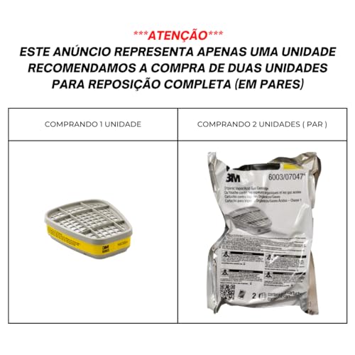 Filtro Cartucho Químico 6003 Vapores E Gases Respirador 3m