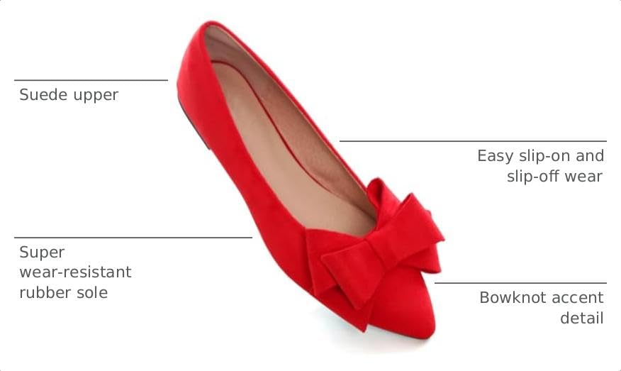 Image of TN TANGNEST Women Fashion Bowknot Flats Comfort Pointed Toe Dress Shoes