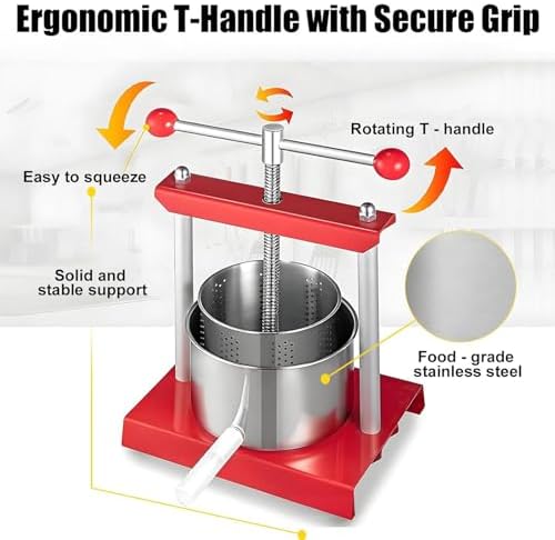 Dual Barrel Fruit Wine Press - Cider & Juice Maker 2/3/6L, Eco-Friendly, Low Noise, High Juice Yield, Easy Clean, No Fading, Perfect for Home Winemaking