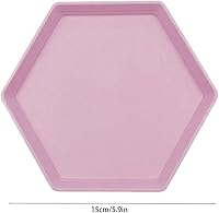 Vista 7 de INCAUCA Paquete de 5 mini platos ligeros de paja de trigo de 6 pulgadas, platos de postre hexagonales reutilizables, platos pequeños, platos