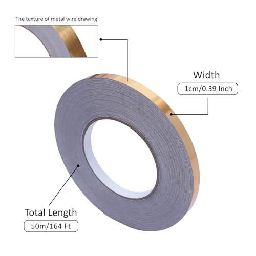 Image of Metalized Polyester Film Tape with Adhesive,Pinstripes Tape for Autos, Bikes, Boats - Decals, Stickers, Striping DIY Home Decor Decal, (0.39in x 164 Ft)