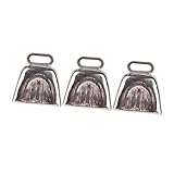 SAFIGLE 8 Stück Quadratische Kuhglocken Mit Griff Aus Robustem Eisen Silberne Rufglocken Für Sportveranstaltungen Hochzeiten Öffentliche Märkte Und Notfallsignale