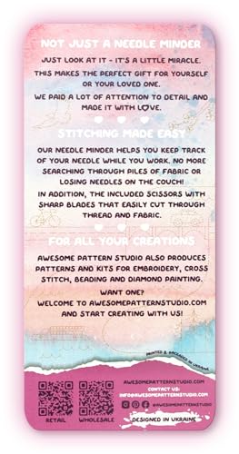 Image of Awesome Pattern Studio Needle Minder Set - Washington Magnetic Needle Minder + 2 Needle Threaders + Crane Scissors. Enamel Pin for Cross Stitch, Embroidery and Craft