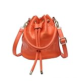Small Bucket Bag for Women, Leather Bucket Bag Purses, Crossbody/Handbag/Hobo Bag(7.9 * 7.9 * 8.3in) (Orange) -  NEGBIU