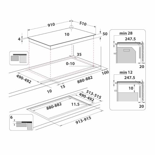 Plaque de Cuisson Induction Whirlpool 4 Zones WTX6019DCF - vue 6