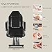 Hicomony Hydraulic Tattoo Chair Esthetician Bed with Rolling Stool, Multi-Purpose Black Tatoo Bed Tablefor Arist, 360 Swivel Adjustable Facial Chair Spa Table
