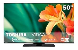 Toshiba Fernseher 43 Zoll Smart TV VIDAA 4K UHD Fernseher Dolby Vision HDR Smart TV mit Triple-Tuner und Bluetooth, LED TV 50UV3463DA