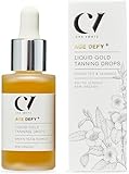 Green People Age Defy+ Liquid Gold Tanning Drops 30ml | Natural & Organic Anti-Ageing Fake Tan | Self Tan Drops for Face and Body | Customise Your Tan Depth | Paraben Free | Cruelty Free & Vegan