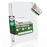 Welldora ǀ Funda Protectora Colchón Antiácaros 160 x 200 x 20 ǀ Funda Protectora Colchón con Cremallera para Alérgicos Testado por un Especialista ǀ Ropa de Cama para Alérgicos