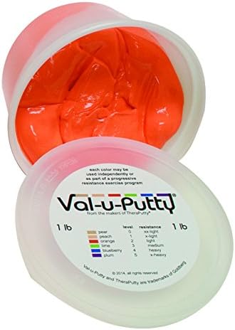Fabrication Enterprises 10-3942 Val-U-Putty Exercise Putty, Orange(Soft), 1 lb.