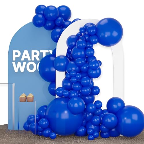 PartyWoo Royal Blue Balloons 100pcs Dark Blue Balloons Different Sizes
