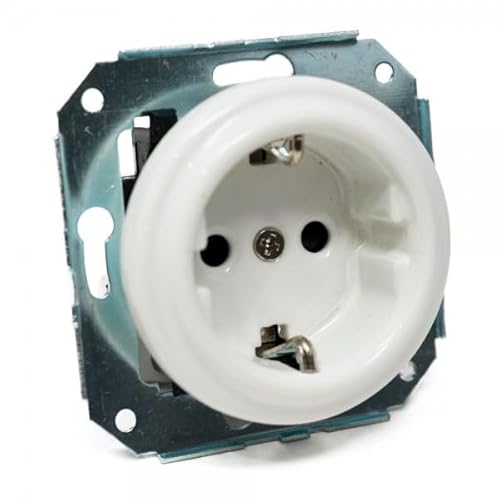 Base enchufe vintage de porcelana blanco caja de empotrar 10A 250V