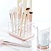 mDesign Plastic Makeup Brush Storage Organizer with 15 Slots for Bathroom Countertop, Vanity to Hold Eye/Lip Pencils, Lip Gloss, Liners, Lipstick - Clear/Rose Gold