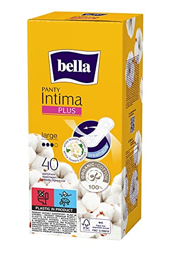 Image of Bella Maxi Soft Wings Classic Sanitary Pads - 15 Pieces (Pack of 2) & Panty Soft Classic Liners, Pack of 60 Scent: unscented & Panty Intima Plus Panty Liners - 40 Count (Large) (Pack of 1)