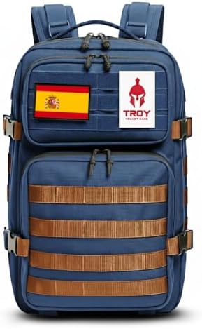 Military Tactical Backpack with Helmet Holder for Motorcycle, Electric Scooter, Safety, Roller Skates, Boxing, Climbing, Bike, Ski, Snowboarding, Riding CrossFit Gym Bag, Denim