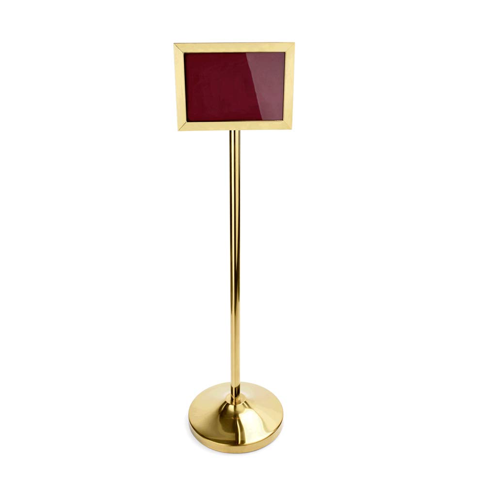 WAS 4314 004 Chromnickelstahl Info Ständer, Quer, Gold, 109cm Höhe