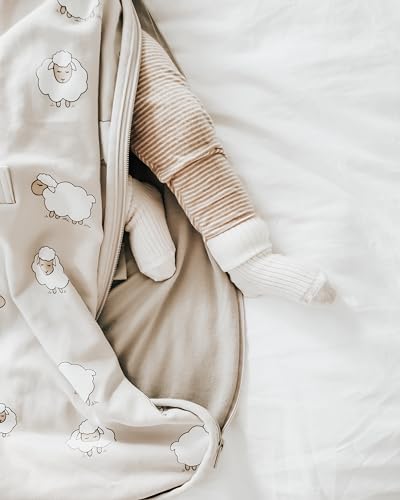 Image of Woolino 4 Season Toddler Sleeping Sack, Merino Wool and Organic Cotton Baby Sleep Bag Sack, 2-4 Years, Sheep