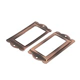 New Lon0167 Office File Featured Drawer Card Tag reliable efficacy Label Holders Frames Copper Tone
