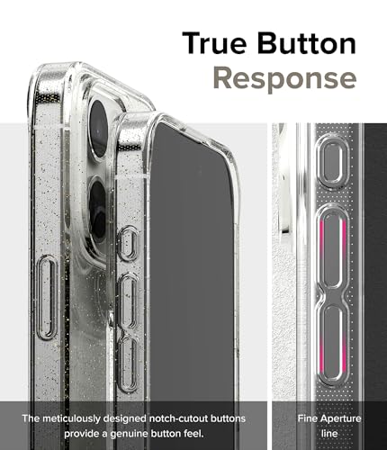 Image of Ringke Air Compatible with iPhone 15 Pro Max Case Cover Transparent Lightweight Soft Flexible TPU Scratch Resistant Natural Form iPhone 15 Pro Max Back Cover - Glitter Clear